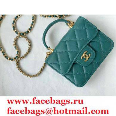 chanel lambskin green FLAP COIN PURSE WITH CHAIN ap2200 - Click Image to Close