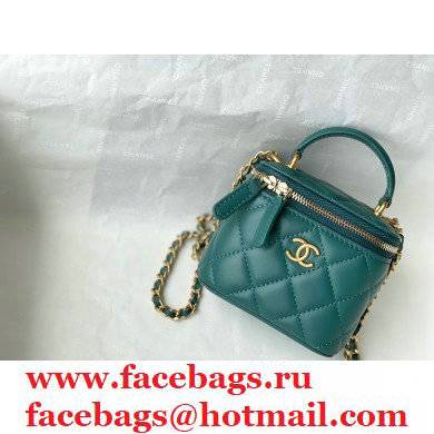 chanel lambskin green SMALL VANITY WITH CHAIN ap2198