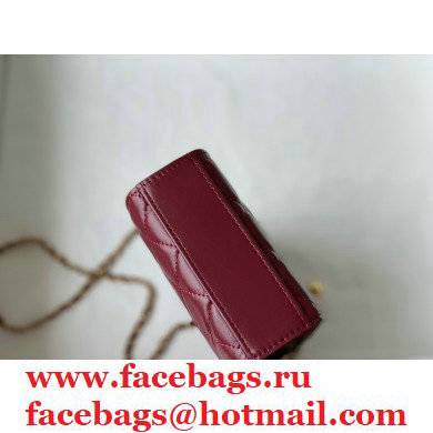 chanel phone holder with Chain burgundy - Click Image to Close