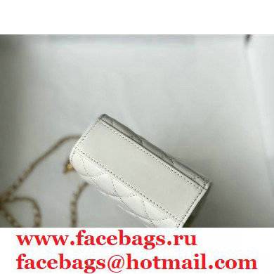chanel phone holder with Chain white - Click Image to Close