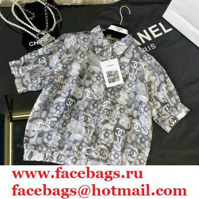 chanel white camellia short-sleeved shirt 2021 - Click Image to Close