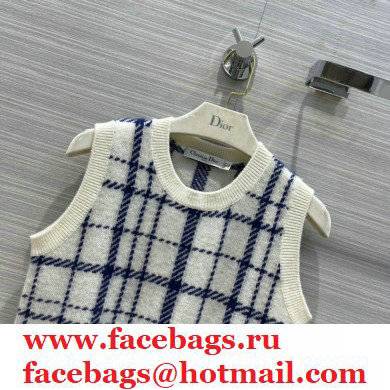 dior blue and White Check'n'Dior Pop Wool Twill vest 2021