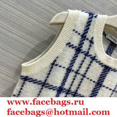 dior blue and White Check'n'Dior Pop Wool Twill vest 2021