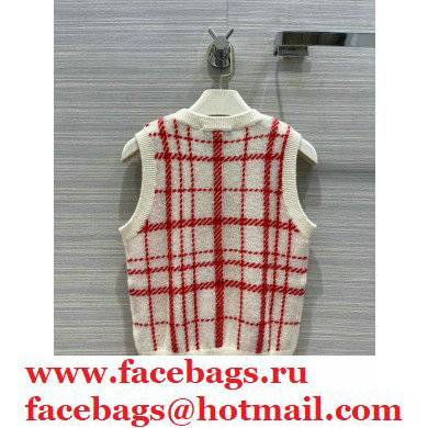 dior red and White Check'n'Dior Pop Wool Twill vest 2021