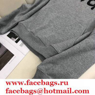 louis vuitton logo print hooded sweatshirt gray 2021