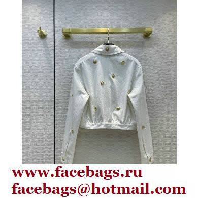 CHANEL GOLD CHARMS JACKET WHITE 2021 - Click Image to Close