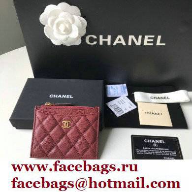 Chanel A84105 Classic Card Holder w/ Coin Purse BURGUNDY - Click Image to Close