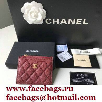 Chanel A84105 Classic Card Holder w/ Coin Purse BURGUNDY