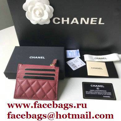 Chanel A84105 Classic Card Holder w/ Coin Purse BURGUNDY