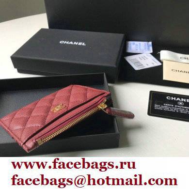 Chanel A84105 Classic Card Holder w/ Coin Purse BURGUNDY - Click Image to Close