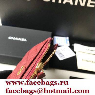 Chanel A84105 Classic Card Holder w/ Coin Purse BURGUNDY
