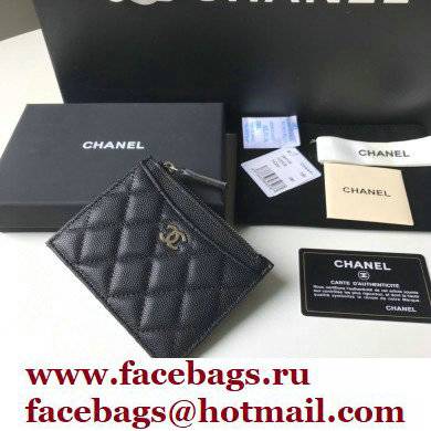 Chanel A84105 Classic Card Holder w/ Coin Purse Black/SILVER - Click Image to Close