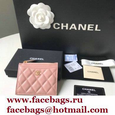Chanel A84105 Classic Card Holder w/ Coin Purse PINK