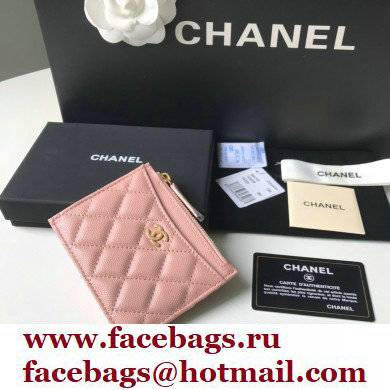 Chanel A84105 Classic Card Holder w/ Coin Purse PINK - Click Image to Close