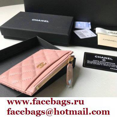 Chanel A84105 Classic Card Holder w/ Coin Purse PINK
