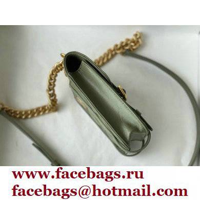 Chanel Aged Calfskin Vintage Messenger Mini Flap Bag AS2695 Army Green 2021 - Click Image to Close