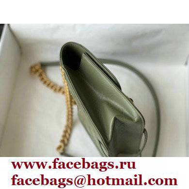Chanel Aged Calfskin Vintage Messenger Small Flap Bag AS2696 Army Green 2021 - Click Image to Close