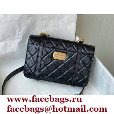 Chanel Aged Calfskin Vintage Messenger Small Flap Bag AS2696 Black 2021