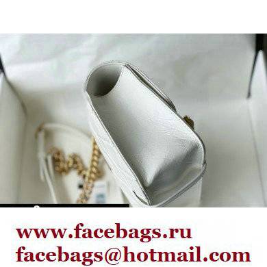 Chanel Aged Calfskin Vintage Messenger Small Flap Bag AS2696 White 2021 - Click Image to Close