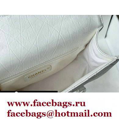 Chanel Aged Calfskin Vintage Messenger Small Flap Bag AS2696 White 2021 - Click Image to Close