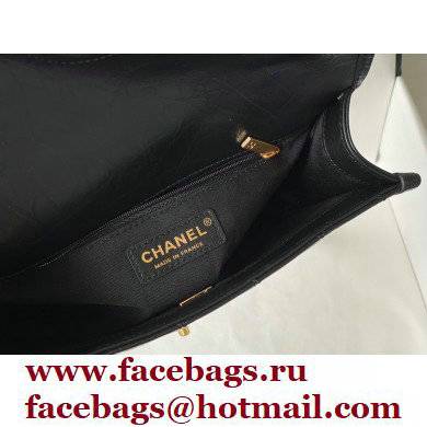 Chanel Aged Calfskin and Tweed Vintage Messenger Small Flap Bag AS2696 Black 2021 - Click Image to Close