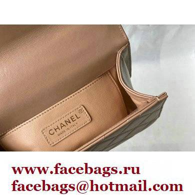 Chanel Calfskin Mini Flap Bag AS2615 Beige 2021 - Click Image to Close