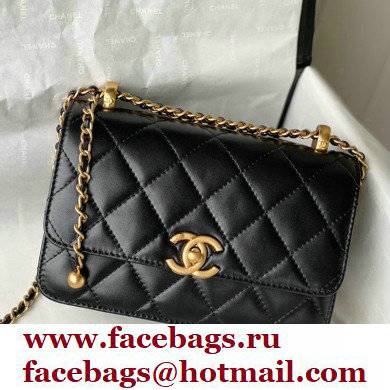 Chanel Calfskin Mini Flap Bag AS2615 Black 2021 - Click Image to Close