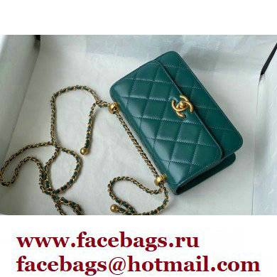 Chanel Calfskin Mini Flap Bag AS2615 Green 2021 - Click Image to Close