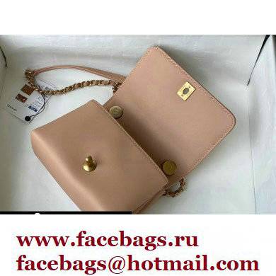 Chanel Calfskin Pearl Handle Mini Flap Bag AS2638 Beige 2021