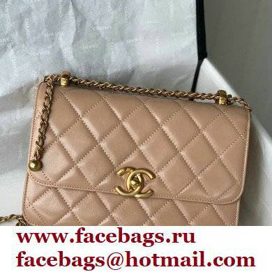 Chanel Calfskin Small Flap Bag AS2649 Beige 2021 - Click Image to Close