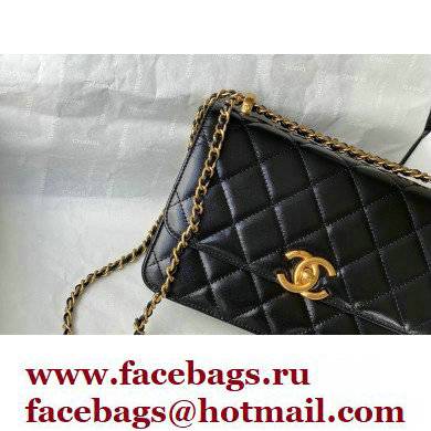 Chanel Calfskin Small Flap Bag AS2649 Black 2021 - Click Image to Close