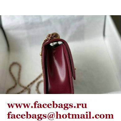 Chanel Calfskin Small Flap Bag AS2649 Burgundy 2021 - Click Image to Close