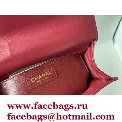 Chanel Calfskin Small Flap Bag AS2649 Burgundy 2021 - Click Image to Close