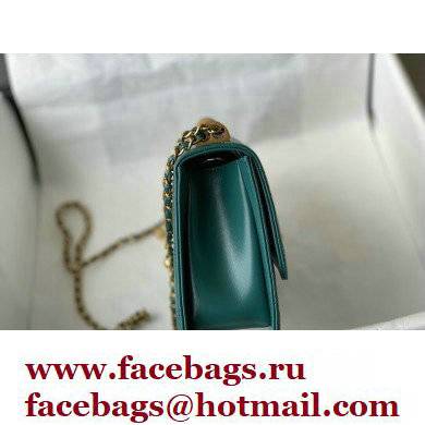 Chanel Calfskin Small Flap Bag AS2649 Green 2021 - Click Image to Close