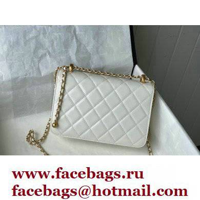 Chanel Calfskin Small Flap Bag AS2649 White 2021