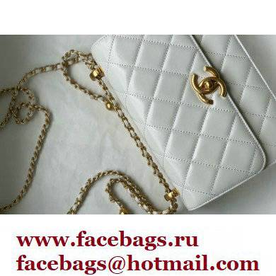Chanel Calfskin Small Flap Bag AS2649 White 2021