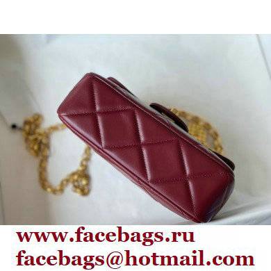 Chanel Gold Coin Small Flap Bag AS2693 Burgundy 2021 - Click Image to Close