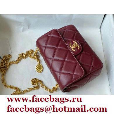 Chanel Gold Coin Small Flap Bag AS2693 Burgundy 2021