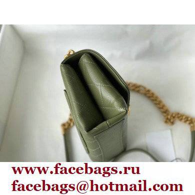 Chanel Logo Plate Grained Calfskin Mini Flap Bag AS2711 Army Green 2021 - Click Image to Close