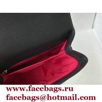 Chanel Logo Plate Grained Calfskin Mini Flap Bag AS2711 Black 2021