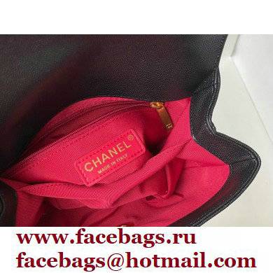 Chanel Logo Plate Grained Calfskin Mini Flap Bag AS2711 Black 2021