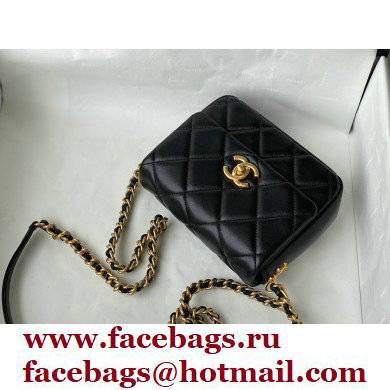 Chanel Logo Side Mini Flap Bag AS2733 Black 2021 - Click Image to Close