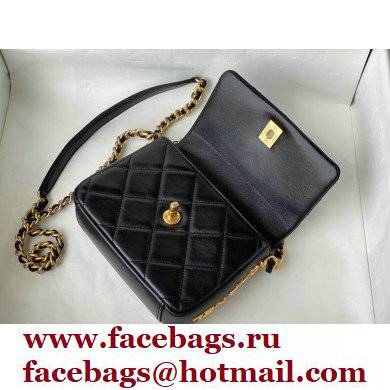 Chanel Logo Side Mini Flap Bag AS2733 Black 2021