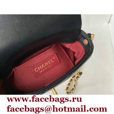 Chanel Logo Side Mini Flap Bag AS2733 Black 2021