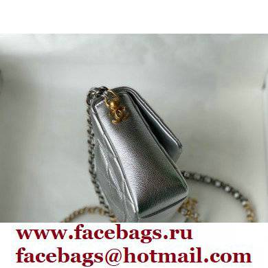 Chanel Logo Side Mini Flap Bag AS2733 Silver 2021 - Click Image to Close