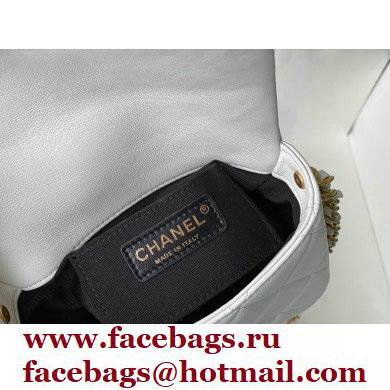 Chanel Logo Side Mini Flap Bag AS2733 White 2021 - Click Image to Close