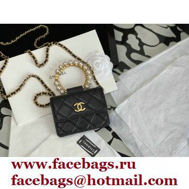 Chanel Pearl Bracelet Clutch With Chain black AP2274 2021