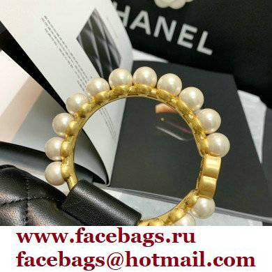 Chanel Pearl Bracelet Rectangle Clutch With Chain black AP2273 2021