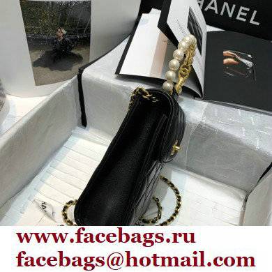 Chanel Pearl Bracelet Rectangle Clutch With Chain black AP2273 2021 - Click Image to Close