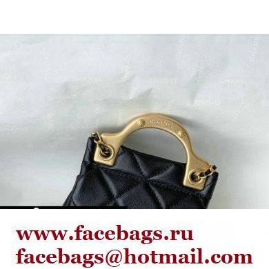 Chanel Vintage Messenger Hanger Mini Flap Bag AS2271 Black 2021 - Click Image to Close